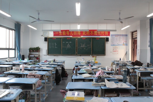 une salle de classe classique en Chine